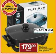 Platinum Electric Frying Pan With Glass Lid