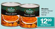 Rhodes Peach Slices/Halves In Syrup-825g