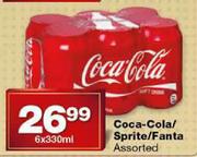 Coca-Cola/Sprite/Fanta Assorted-6x330ml