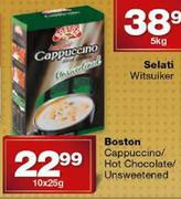Boston Cappuccino/Hot Chocolate/Unsweetened-10x25g