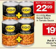 Koo Baked Beans In Tomato Sauce-4x410g