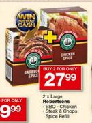 Robertsons BBQ Chicken Steak & Chops Spice Refill-2Nos
