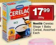 Nestle Cerelac Stage 1 Baby Cereal, Assorted Each-250g