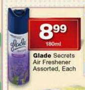 Glade Secrets Air Freshener Assorted, Each-180ml