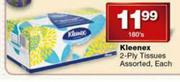 Kleenex 2-Ply Tissues Assorted, Each-180's