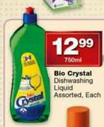 Bio Crystal Dishwashing Liquid Assorted, Each-750ml