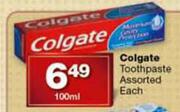 Colgate Toothpaste Assorted Each-100ml