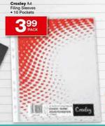 Croxley A4 Filing Sleeves 10 Pockets-Per Pack