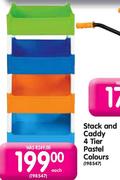 Stack And Caddy 4 Tier Pastel Colours