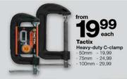 Tactix Heavy Duty C-Clamp-100mm