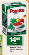 Pomito Pasta Sauce, Assorted Each-370g
