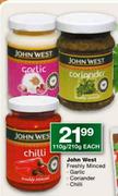 John West Freshly Minced Garlic/Coriander/Chilli-110g/210g each