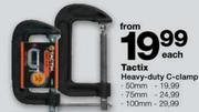 Tactix Heavy-Duty C-Clamp-75mm Each