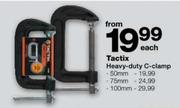 Tactix Heavy-Duty C-Clamp-75mm Each