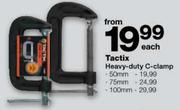 Tactix Heavy-Duty C-Clamp-50mm Each