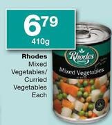 Rhodes Mixed Vegetables/Curried Vegetables-410g Each