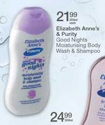 Elizabeth Anne's & Purity Good Nights Moisturising Body Wash & Shampoo-200ml Each