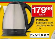 Platinum Stainless Steel Cordless Kettle-1.7Ltr