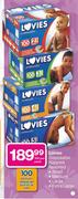 Lovies Disposable Nappies Assorted Small/Medium/Large/Extra Large-100's Per Pack