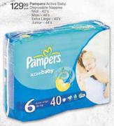 Pampers Active Baby Disposable Nappies (Junior)-44's Per Pack