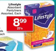 Lifestyle Absorbent Pantyliners-25's