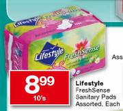 Lifestyle FreshSense Sanitary Pads-10'sads
