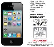 Iphone 4S 16GB Black Smartphone On Contract