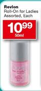 Revlon Roll-On For Ladies Assorted-50ml Each
