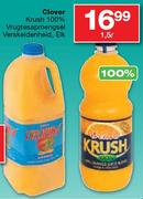 Clover Krush 100% Vrugtesapmengsel Verskeidenheid-1.5l Elk