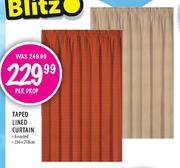 Taped Lined Curtain-230x218cm Per Drop