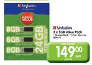 Verbatim Value Pack-3 x 8GB
