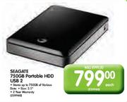 Seagate 750GB Portable HDD USB 2