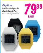 Digitime Ladies and Gents Digital Watches-each