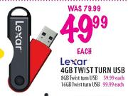 Lexar 8GB Twist Turn USB-each