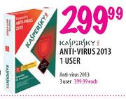 Kaspersky Anti-Virus 2013 1 User