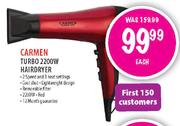 Carmen Turbo Hair Dryer-2200W Each