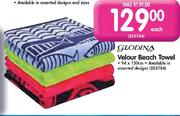 Glodina Velour Beach Towel-94 x 150cm each
