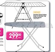 Home Stainless Steel Clothes Dryer or Wooden Top Ironing Board-each