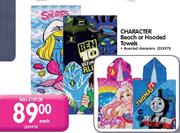 Character Beach or Hooded Towels-each