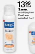 Sanex Anti-Perspirant Deodorant - 120ml Each
