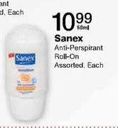Sanex Anti-Perspirant Roll-on - 60ml Each