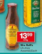 Mrs Ball's Chutney Assorted-470g Each