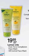 Lemon Lite Even Tone Complexion Face Wash /Oil Control Face Wash-100ml Each