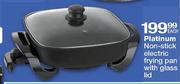 Platinum Non-Stick Electric Frying Pan With Glass Lid-Each 