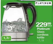 Platinum Glass Cordless Kettle-1.7ltr Each