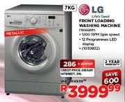 LG Metallic Front Loading Washine Machine-7kg