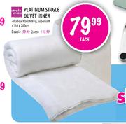 Simple Choice Platinum Single Duvet Inner-130x200cm Each