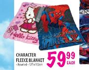 Character Fleece Blanket Assorted-127x152cm Each