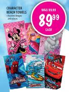 Character Beach Towels Assorted-Each