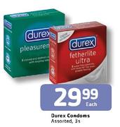 Durex Condoms Assorted-3's Pack Each
